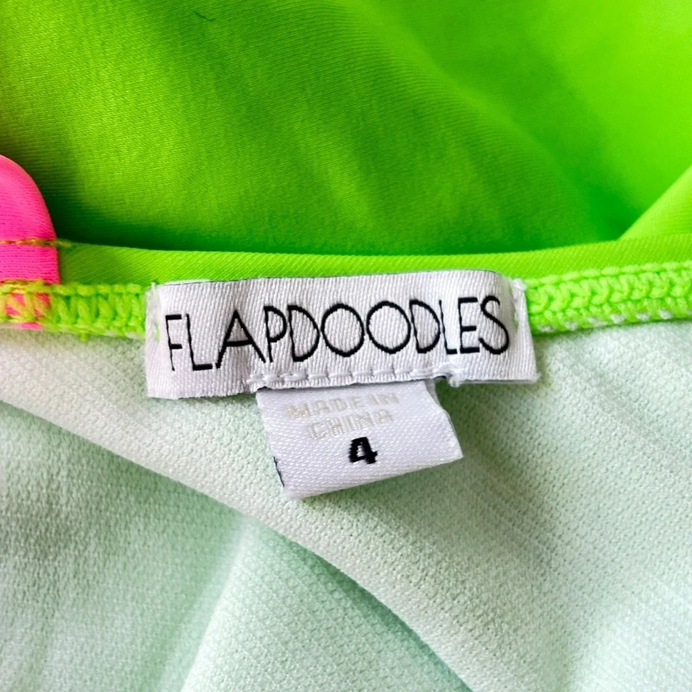 Flapdoodles Girls Swimsuit Size 4 Lot 2 One Piece Icecream‎ Flower Lined EUC